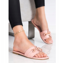 Renda Elegantne papuče s ukrasom ružičasta 1