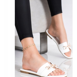 Renda Elegantne papuče s ukrasom bijela 1