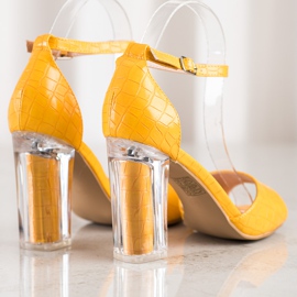 Renda Sandale s prozirnom petom žuta boja 1