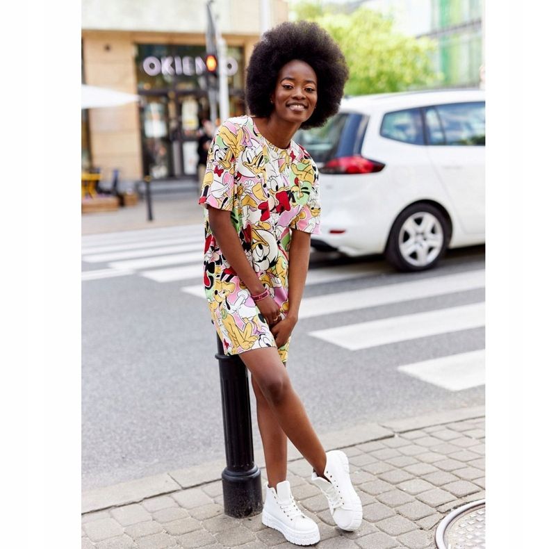 Ženske visoke tenisice na bijeloj platformi Manhattan bijela 2