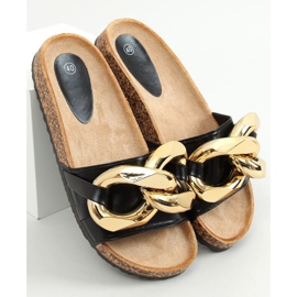 Crne papuče s debelim lancem crne CK201 Crne crna 1