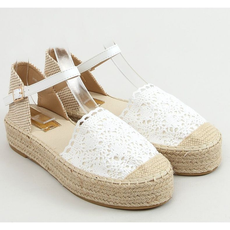Espadrile od bijele čipke 919-4 Bijele bijela 1