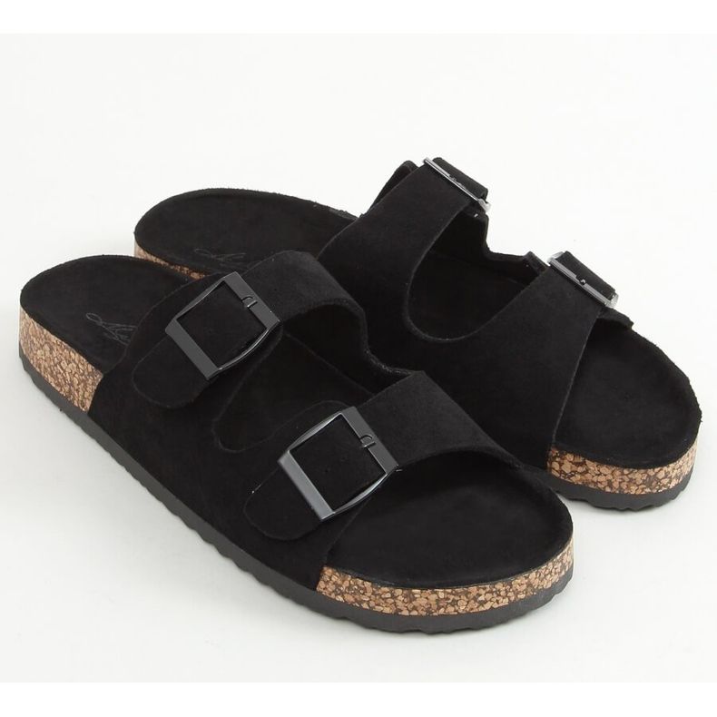 Crne papuče od pluta MS10005 Crne crna 1