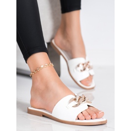 SHELOVET Papuče sa zlatnim ornamentom bijela 2