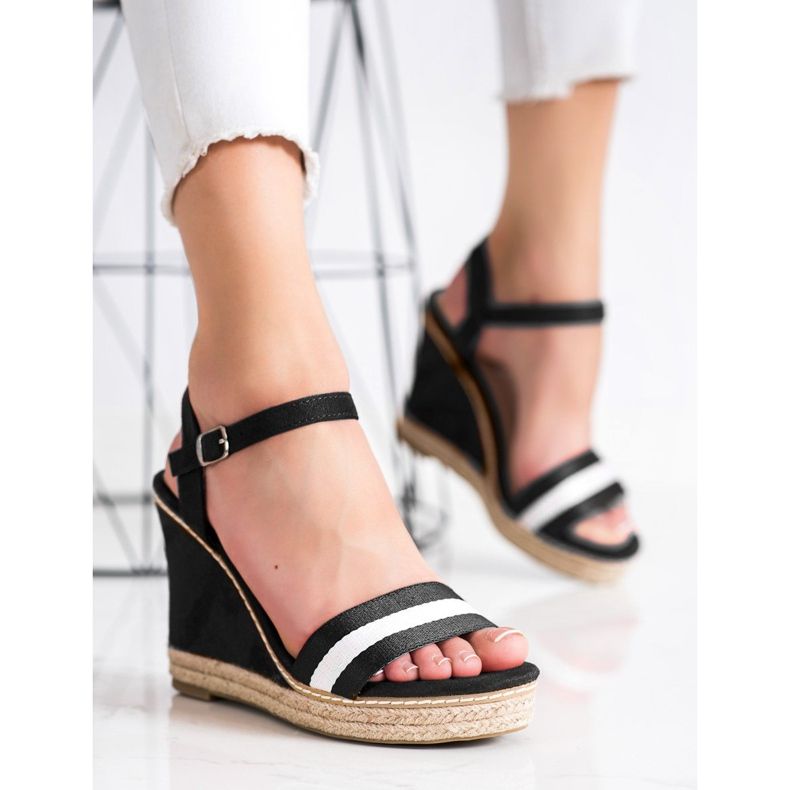 Kayla Sandale s visokim potpeticama crno 1