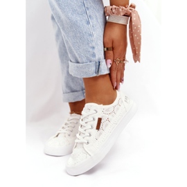 Ženske tenisice s čipkom Big Star W274925 Bijele bijela 3