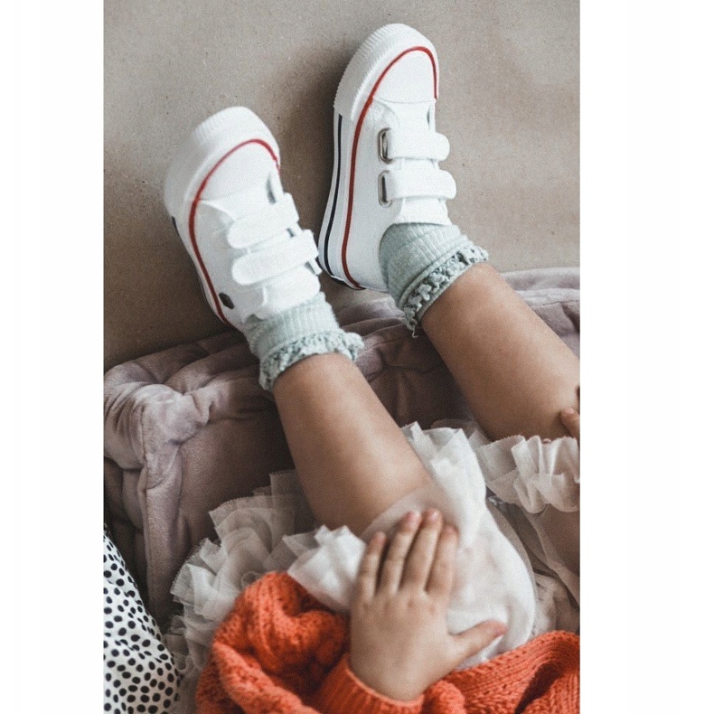 Dječje niske tenisice s čičkom Big Star HH374095 Bijele bijela 1