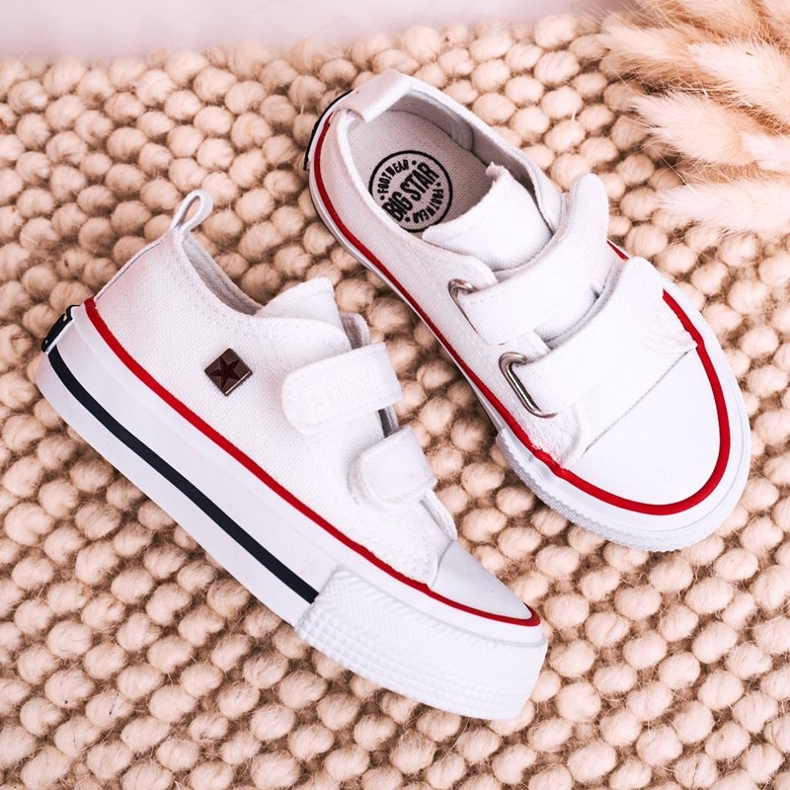 Dječje niske tenisice s čičkom Big Star HH374095 Bijele bijela 6