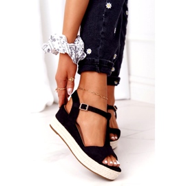 PG1 Crne sandale na klin Graciosa 9R93 Crna crno 3