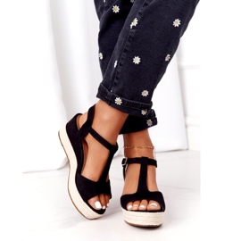 PG1 Crne sandale na klin Graciosa 9R93 Crna crno 2