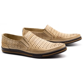 Polbut Muške ažurne cipele 2107P, bež 2