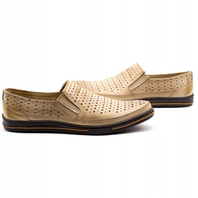 Polbut Muške ažurne cipele 2107P, bež 4