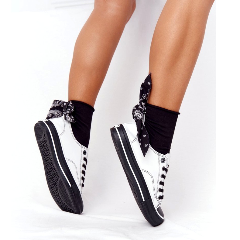 Ženske kožne tenisice Big Star HH274147 Bijele i crne bijela crna 5