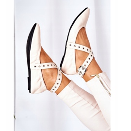 Sklopive kožne balerinke Lu Boo Bež 1