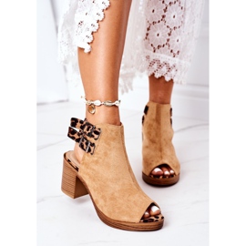 Sandale od antilopa na baru Lu Boo Camel Leopard smeđa 2