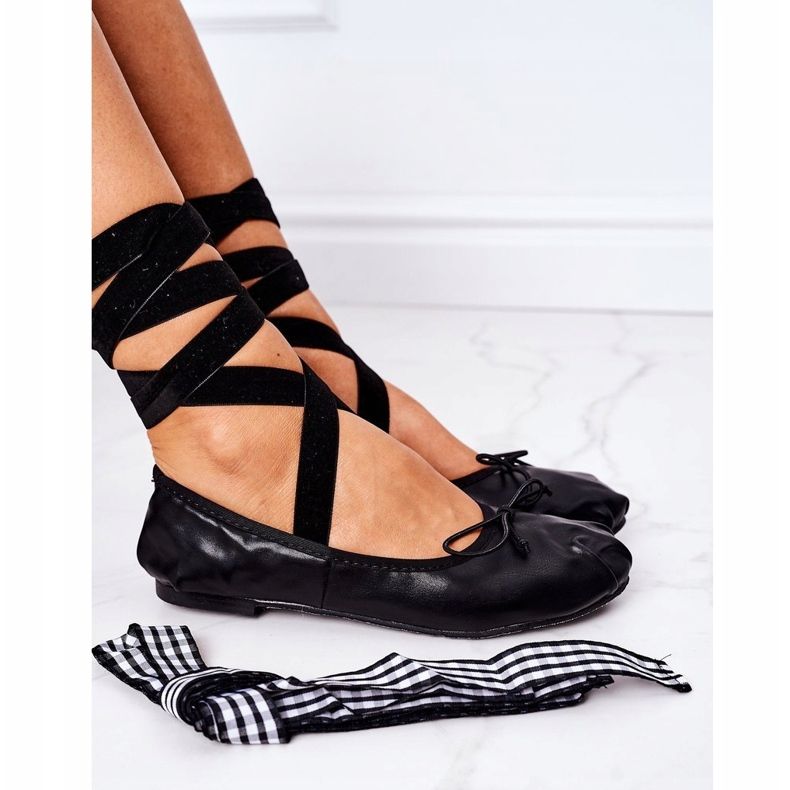 Crne Lu Boo vezane balerinke crna 1