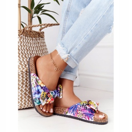 PS1 Japanke na potplatu od bijelog pluta s cvijećem Wendy bijela višebojan 2