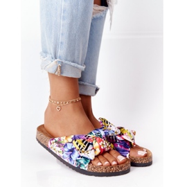 PS1 Japanke na potplatu od bijelog pluta s cvijećem Wendy bijela višebojan 1