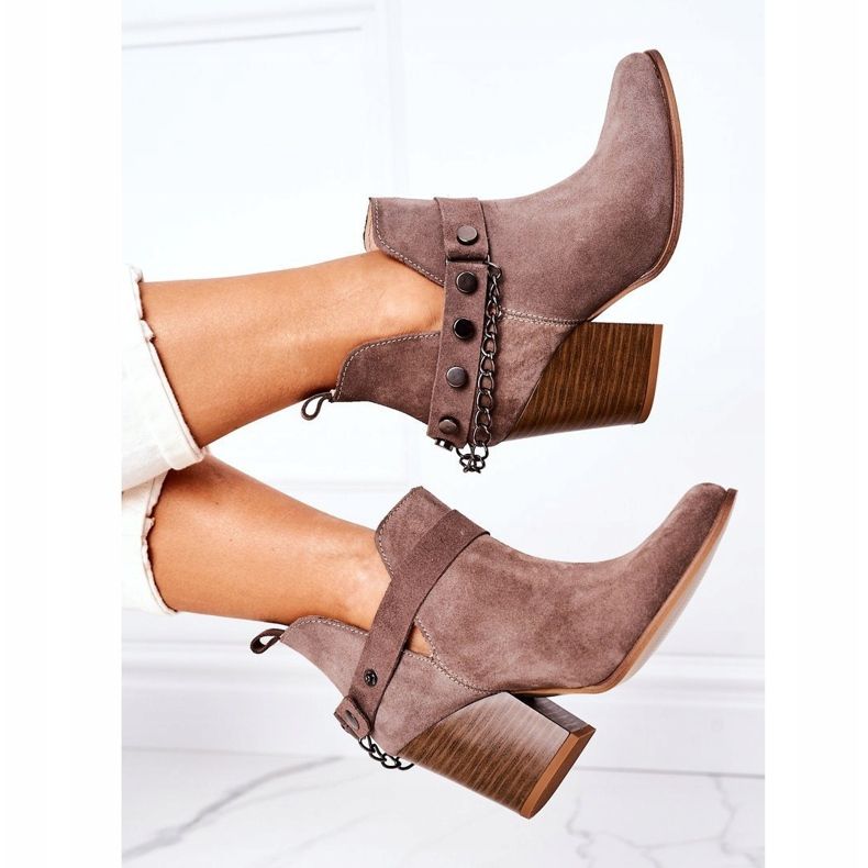 Lewski Shoes Čizme od velura na šanku Lewski Cipele 2880 Smeđa 1