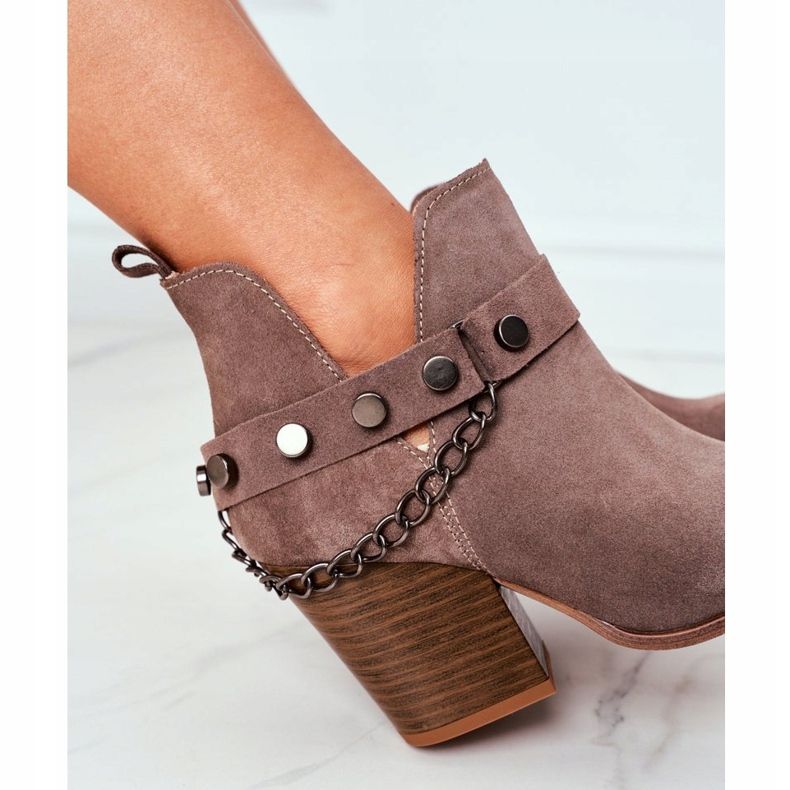 Lewski Shoes Čizme od velura na šanku Lewski Cipele 2880 Smeđa 2