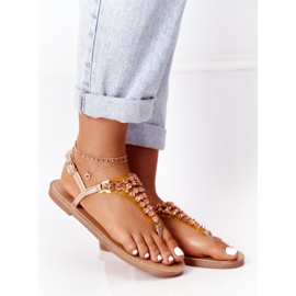 Japanske sandale s Lu Boo kamenjem ružičasto zlato ružičasta zlatni 2