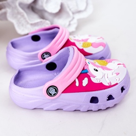 Dječje papuče od pjene Crocs Violet Pink Oscar ljubičasta ružičasta 1