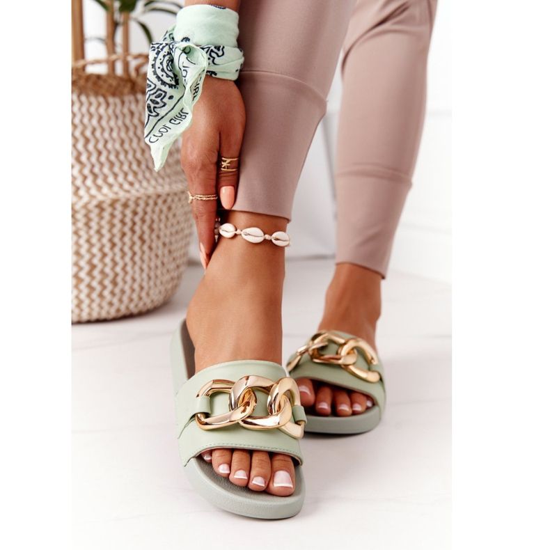 PS1 Gumene papuče za trenutak s lancem svijetlozelene boje zelena 1