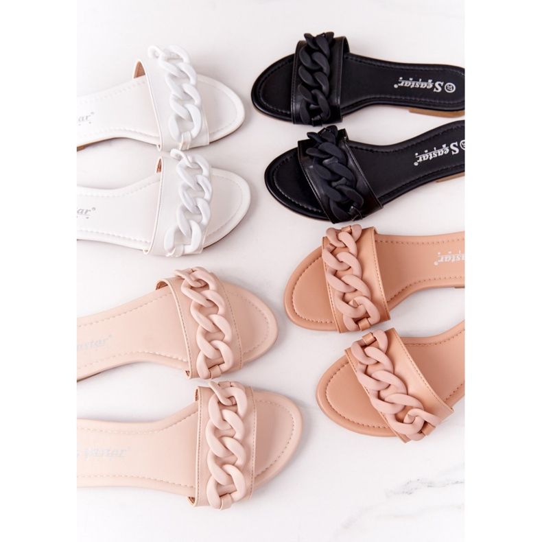 PS1 Kožne papuče s lancem crne Korak po korak crno 1