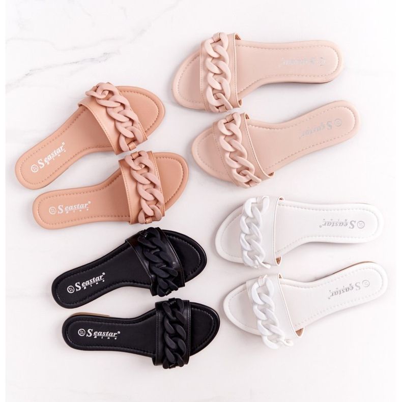 PS1 Kožne papuče s lancem crne Korak po korak crna 2