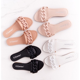 PS1 Kožne papuče s lancem bež boje korak po korak 2