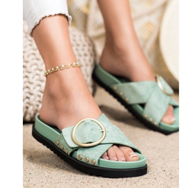 Renda Ležerne papuče zelena 1