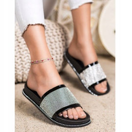 SHELOVET Sjajne crne papuče crna 1