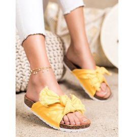 Forever Folie Udobne tekstilne papuče žuta boja 1