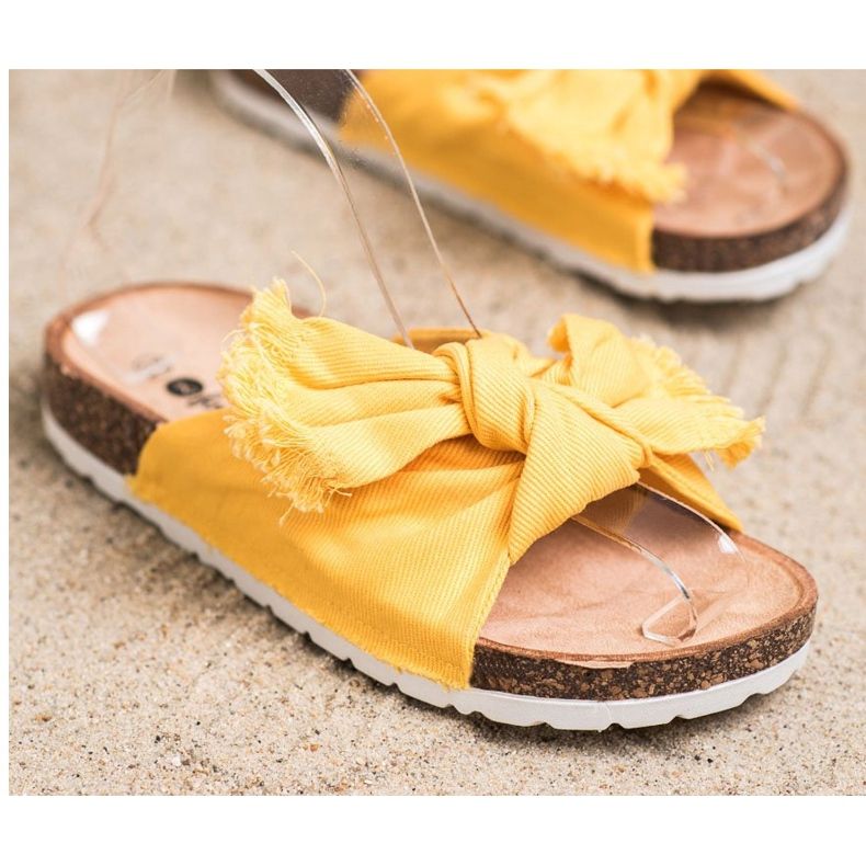 Forever Folie Udobne tekstilne papuče žuta boja 2