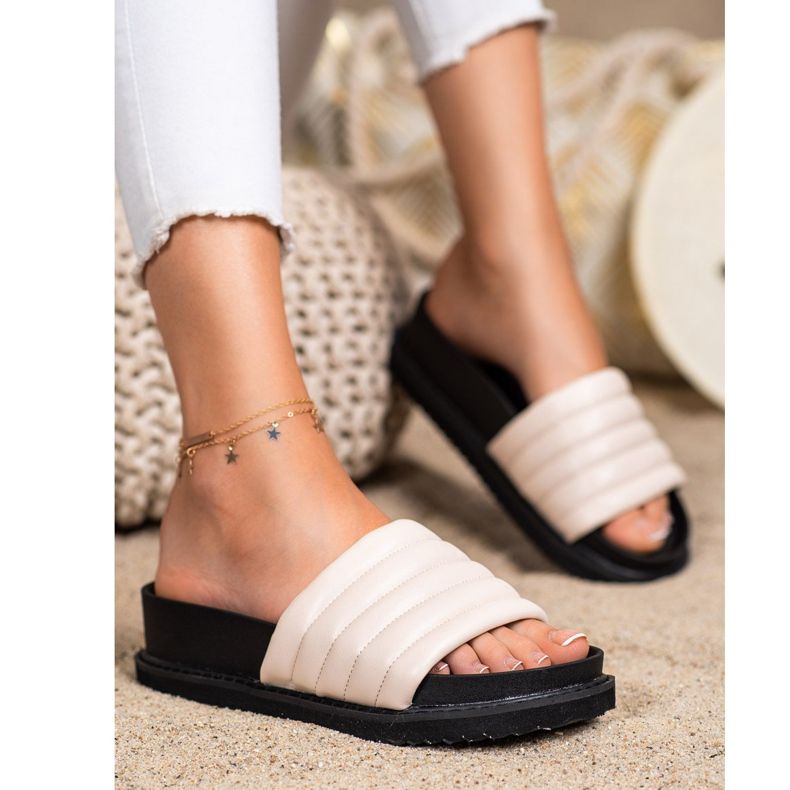 Seastar Lagane eko kožne papuče bež 1