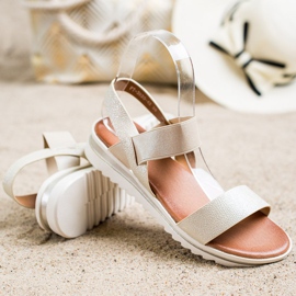 Best Shoes Modne klizne sandale zlatna 1