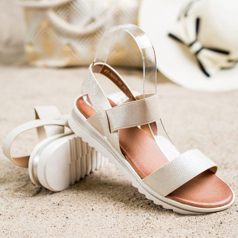 Best Shoes Modne klizne sandale zlatni 1