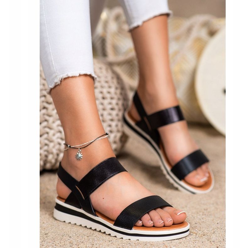 Best Shoes Modne klizne sandale crna 2