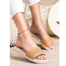 SHELOVET Ležerne pletene papuče bež 1