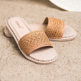 SHELOVET Ležerne pletene papuče bež 2