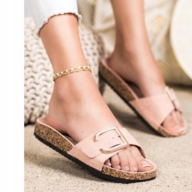 Anesia Paris Ležerne papuče od antilopa ružičasta 1