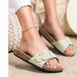 Anesia Paris Ležerne papuče od antilopa zelena 1