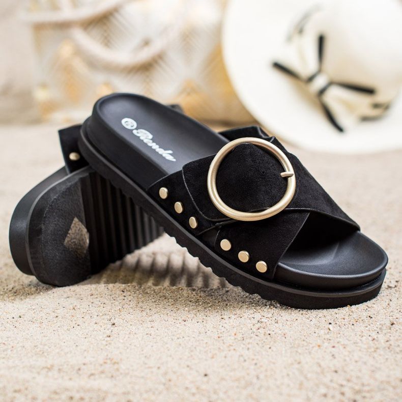 Renda Ležerne papuče crno 1