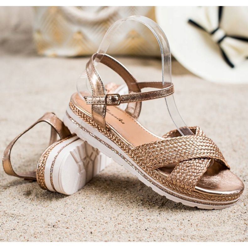 Mannika Zlatne sandale na platformi zlatna 1