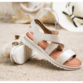 Best Shoes Natikače sa sandalom sa sjajem zlatni 1