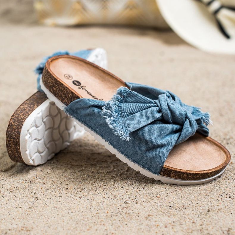 Forever Folie Udobne tekstilne papuče plava 1