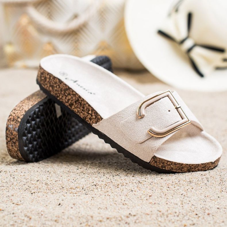 Anesia Paris Ležerne papuče od antilopa bež 1