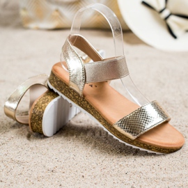 Kayla Sjajne sandale od eko kože zlatni 1