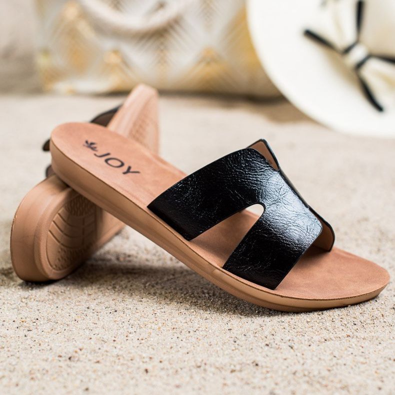 SHELOVET Eko kožne papuče crno 1