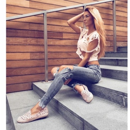 Lu Boo ženske balerinke ružičaste espadrile makarena cvijeće ružičasta 7